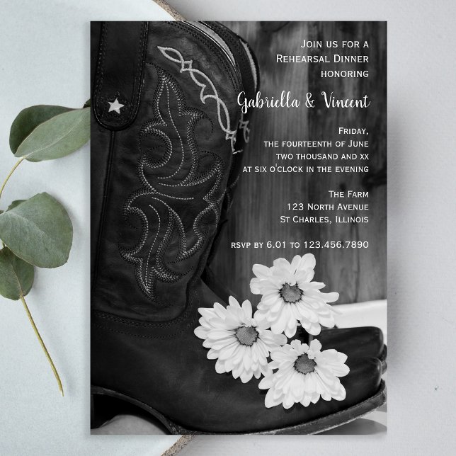 Convites Janto de Ensaio de Casamento de Cowboy Boots and D (Criador carregado)