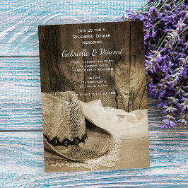 Convites Janto de Ensaio de Casamento de Cowboy Hat e Barn