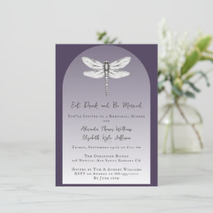 Convites Janto de Ensaio de Casamento de Dragonfly Roxo Esc