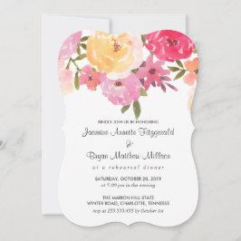 Convites Janto de Ensaio de Casamento de Flores de Aquarela