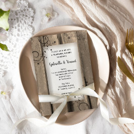 Convites Janto de Ensaio de Casamento de Flores de Madeira 