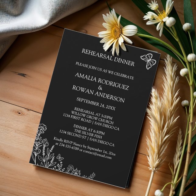 Convites Janto de Ensaio de Casamento de Flores-Prados (Criador carregado)