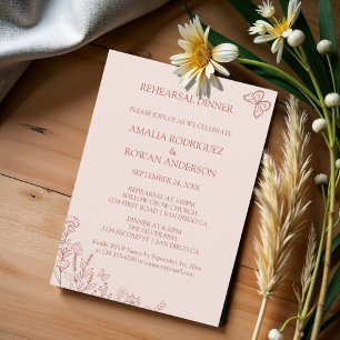 Convites Janto de Ensaio de Casamento de Flores-Prados