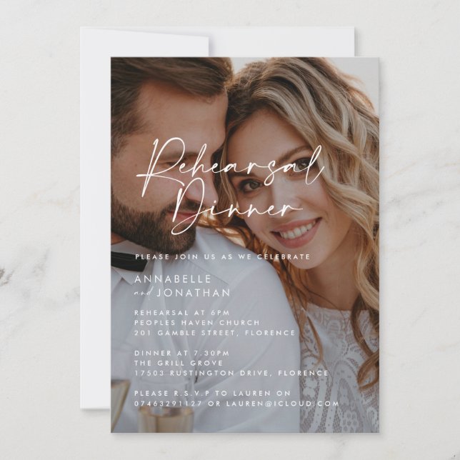 Convites Janto de Ensaio de Casamento de Fotos Mínimo Moder (Frente)