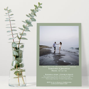 Convites Janto de ensaio de casamento de fotos verdes em Sa