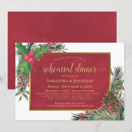 Convites Janto de ensaio de casamento de Holly e Pine Holid