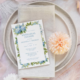 Convites Janto de Ensaio de Casamento de Hydrangeas Azul Fl