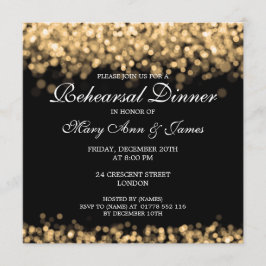 Convites Janto de Ensaio de Casamento de Luzes Douradas