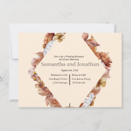 Convites Janto de Ensaio de Casamento de Orange BOHO de Que