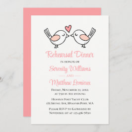 Convites Janto de Ensaio de Casamento de Pássaros Rosa-Rosa