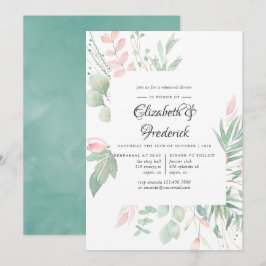 Convites Janto de Ensaio de Casamento de Pastel Blush Green