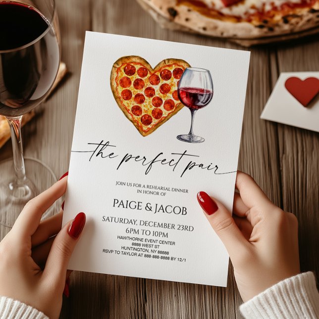 Convites Janto de Ensaio de Casamento de Pizza de Par Perfe (Criador carregado)