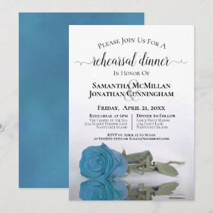 Convites Janto de Ensaio de Casamento de Rosa Azul Turquesa