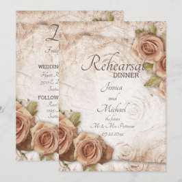 Convites Janto de Ensaio de Casamento de Rosas de cor suave