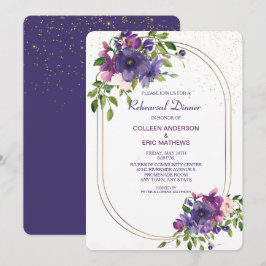 Convites Janto de Ensaio de Casamento de Rosas Violetas Azu