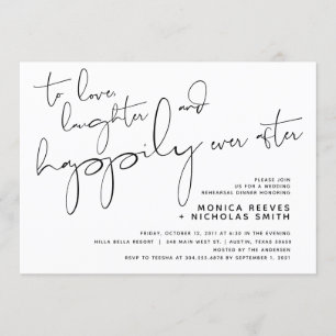 Convites Janto de Ensaio de Casamento de Script Negro Minim