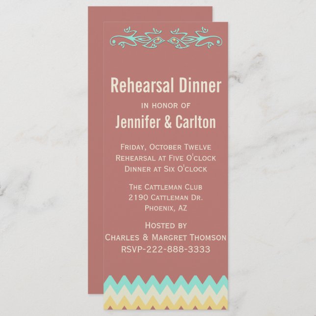 Convites Janto de Ensaio de Casamento de Skinny no Sudoeste (Frente/Verso)