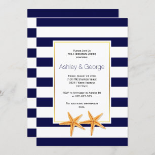 Convites Janto de ensaio de casamento de Starfish & stripes