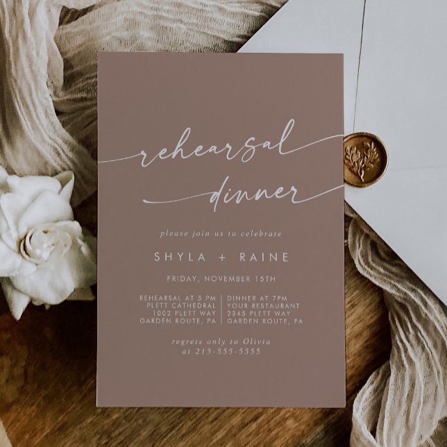 Convites Janto de Ensaio de Casamento de Taupe Neutral Boho (Criador carregado)