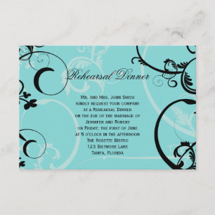 Convites Janto de Ensaio de Casamento de Turquesa Black Swi