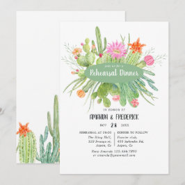 Convites Janto de Ensaio de Casamento de Watercolor Cactus