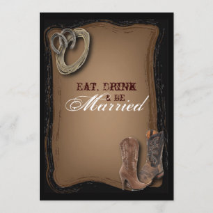 Convites janto de ensaio de casamento do Cowboy Western Cou