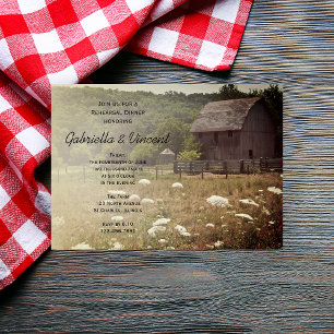 Convites Janto de Ensaio de Casamento do País do Barn com t