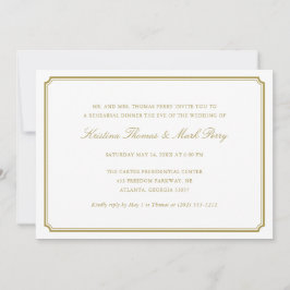 Convites Janto de ensaio de casamento Dourado