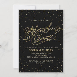 Convites Janto de Ensaio de Casamento Dourado e Preto Elega
