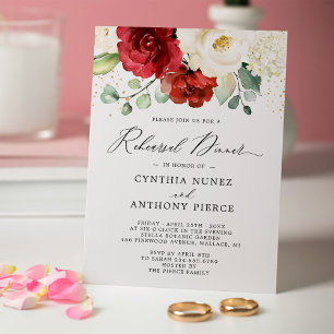Convites Janto de Ensaio de Casamento Dourado Floral Branco