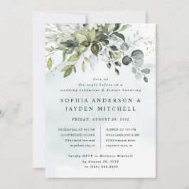 Convites Janto de Ensaio de Casamento Dusty Blue Greenery B