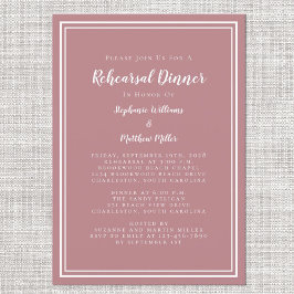 Convites Janto de Ensaio de Casamento Dusty Rosa Simples