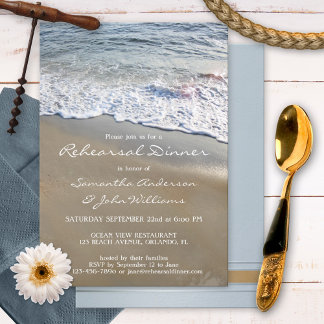 Convites Janto de Ensaio de Casamento Elegante de Ocean Bea
