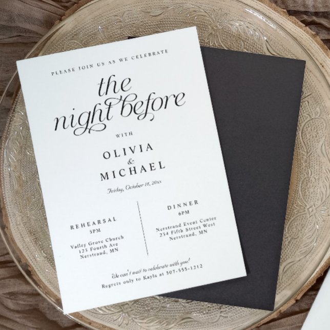 Convites Janto de ensaio de casamento Elegante Simples (Modern rehearsal dinner invitation with matching coasters, styled on a neutral elegant tablescape.)