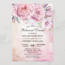 Convites Janto de Ensaio de Casamento Elegante Watercolor F