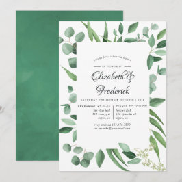 Convites Janto de ensaio de Casamento Eucalyptus Greenery