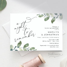 Convites Janto de ensaio de casamento, Eucalyptus Greenery