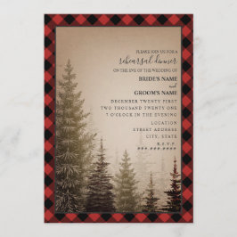 Convites Janto de Ensaio de Casamento Evergreen da Xadrez d