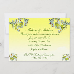 Convites Janto de Ensaio de Casamento Floral Amarelo