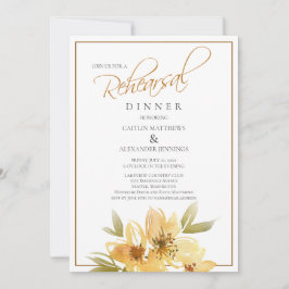 Convites Janto de Ensaio de Casamento Floral Amarelo de Aqu