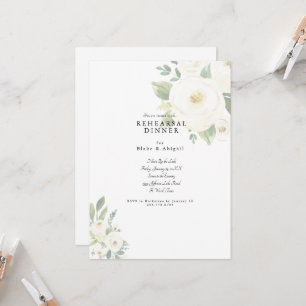 Convites Janto de Ensaio de Casamento Floral Branco
