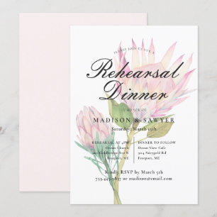 Convites Janto de Ensaio de Casamento Floral com Protea Ros