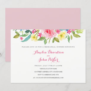 Convites Janto de Ensaio de Casamento Floral Cor-de-Água R