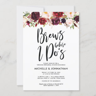 Convites Janto de Ensaio de Casamento Floral da Borgonha