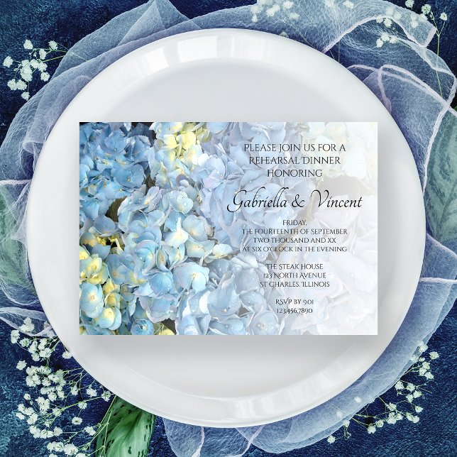 Convites Janto de Ensaio de Casamento Floral de Hydrangea A (Criador carregado)