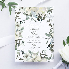 Convites Janto de Ensaio de Casamento Floral de Ivory Water