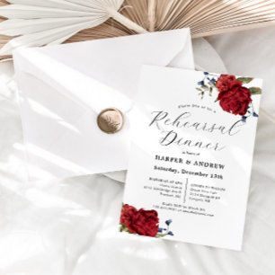 Convites Janto de Ensaio de Casamento Floral de marinho Bur
