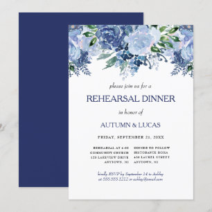 Convites Janto de Ensaio de Casamento Floral de marinho Dus