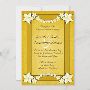 Convites Janto de Ensaio de Casamento Floral Dourado Rústi