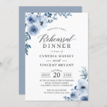 Convites Janto de Ensaio de Casamento Floral Dusty Blue<br><div class="desc">Crie o Janto de ensaio perfeito, convidando com este modelo "Belo Boho Dusty Blue Floral". É fácil ser personalizado para combinar suas cores de casamento, estilos e temas. Para mais personalização, clique no link "personalizar mais" e use nossa ferramenta design para modificar esse modelo. Se precisar de ajuda ou itens...</div>